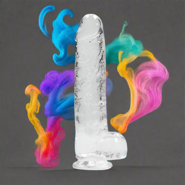 Realrock 9" Crystal Clear +Balls Clear Dildos & Dongs My Amazing Fantasy